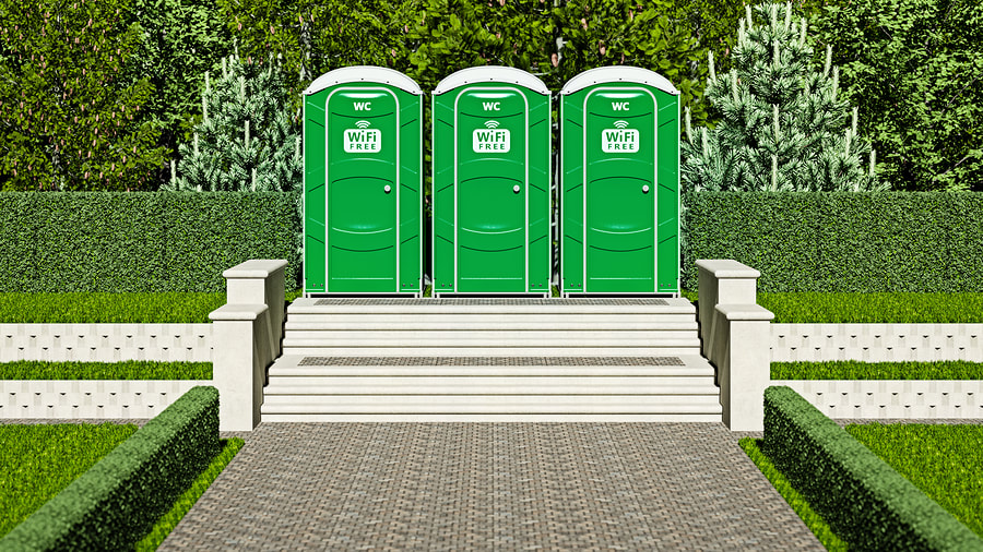green porta potties for rent 